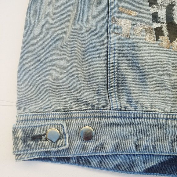 New GUESS Men's Dillon Denim Destroy Jacket sz M - Picture 3 of 9